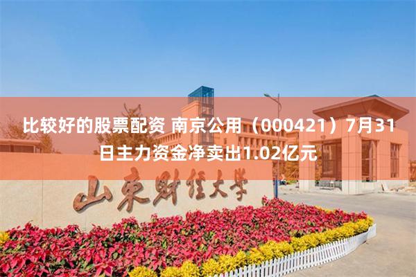 比较好的股票配资 南京公用（000421）7月31日主力资金净卖出1.02亿元